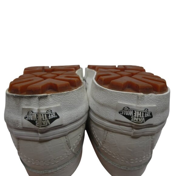 Vans White Crocodile Embossed Patent Leather Slip On Penny Loafers Womens 9 - Picture 11 of 12